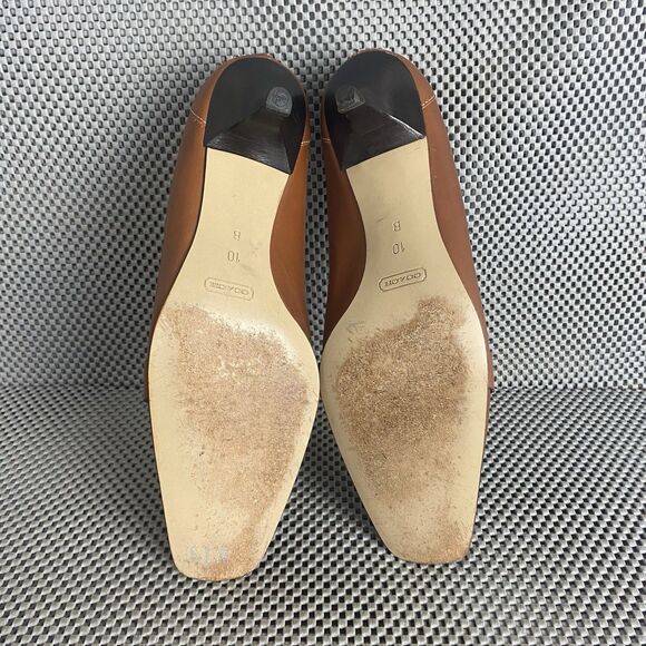 Coach Kitten Heels Womens 10 B Brown Leather Square Toe Made In Italy - Picture 13 of 14